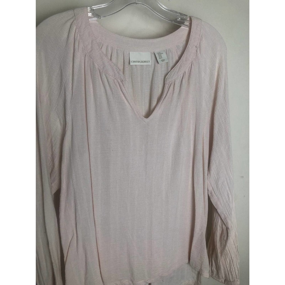 Cynthia Rowley long sleeve top, size XL, in beige.